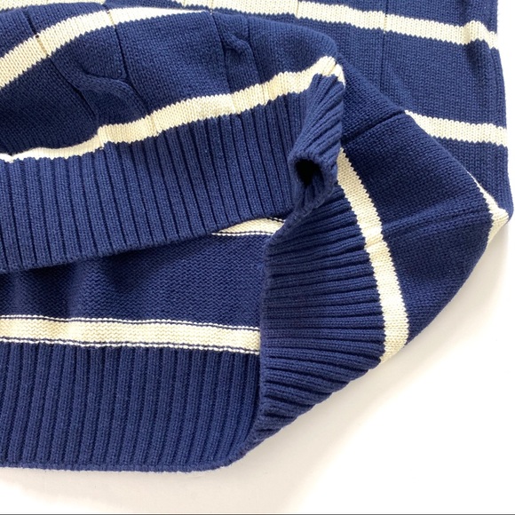Oscar De La Renta Striped Crew-Neck Sweater In Blue New with Tags - Picture 6 of 7